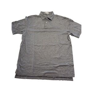 Peter Millar Men's Polo Shirt Gray Large Cotton Striped Collared
